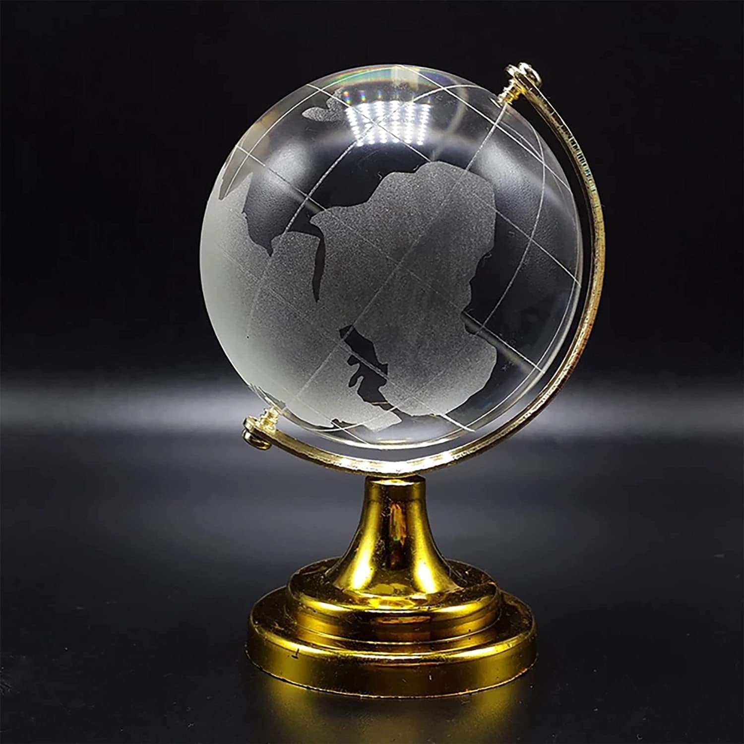 Crystal Globe  World Map 50 Mm With Golden Stand (1 Pc) Crystal Globe  World Map 50 Mm With Golden Stand (1 Pc)